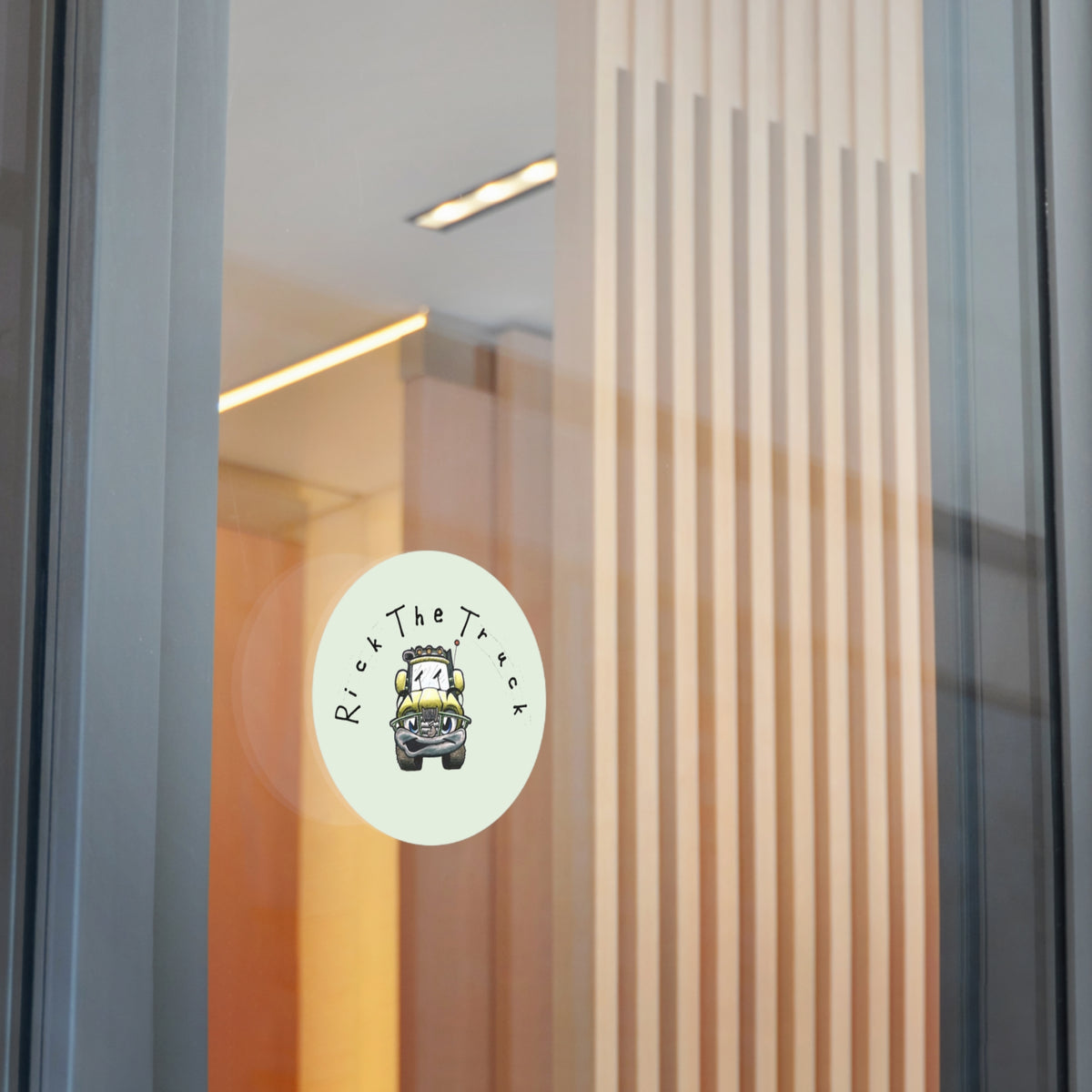 Rick the Truck Round Vinyl Sticker | Cute Cartoon Truck Decal